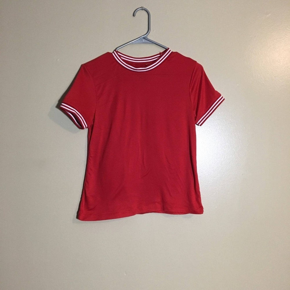 Red juniors t shirt